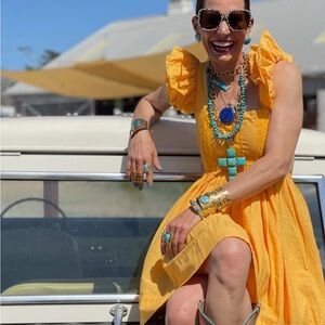 Vibrant Orange Ruffled Dress
